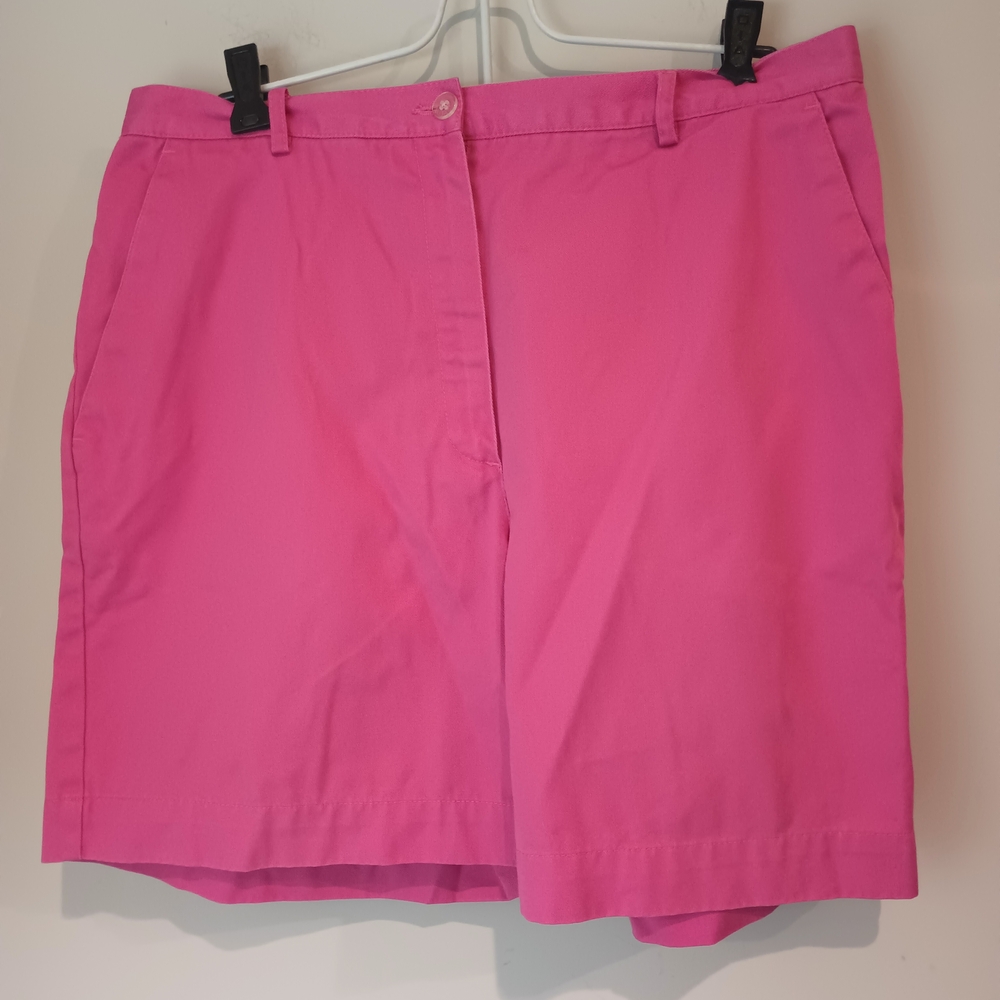 VTG Liz Claiborne Lizsport Pink High Waisted Shorts Size 14 Mom 90s Cotton Chino